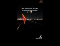 Man yelling yeehaw as plane takes off 