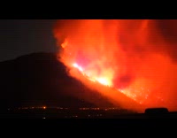 Timelapse video of forest fire at hill