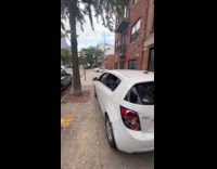 Collab WINY - Lady drives car in the sidewalk