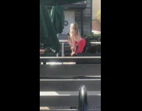 Two women workout outfit tiktok dance Starbucks