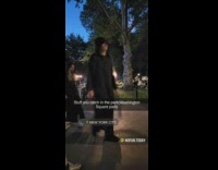 Group people wear black hoodie robe park band