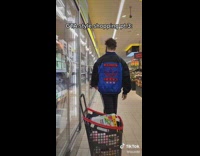 Guy goes grocery shopping like GTA character