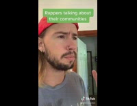 Guy red hat raps about drugs and crime 