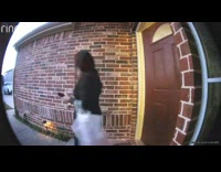 Aunt get scared of dog ring camera