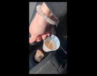 Charger cord stuck in frozen coffee