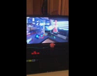 Girl hits herself vr headset 