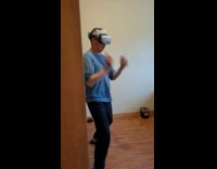 Dad plays wii as retirement exercise routine