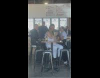 Woman take selfies with drink cup bar part 1