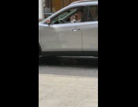 Woman sings Kelly clarkson since you been gone song in white car parked windows down