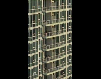 Girl dance tiktok high building balcony white