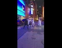 group of people in white outfits rat hats