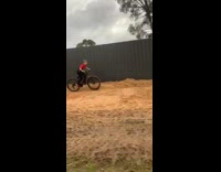 Guy bicycle over dirt hill street fail 