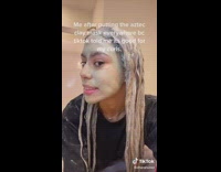 Collab BitchIG2 - Girl puts face mask clay in hair