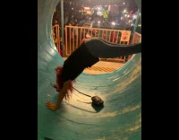 Woman falls down after trying wheel ride