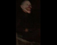 Collab BitchMP - Guys sitting around wood fire white clown face mask