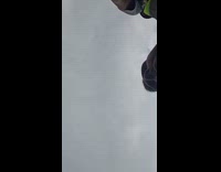 Man falls off motorcycle behind stopping car part 2