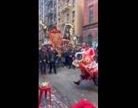 Chinese new year celebrates at the street