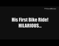 Grey jacket guy brown dog ride bicycle 