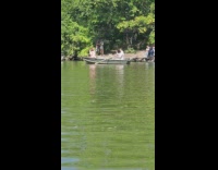 Girl floral dress sit crossed leg boat