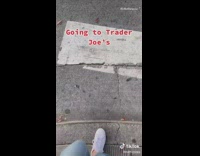 White sweater girl goes to trader joes 