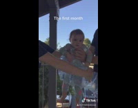 Baby one month versus sixth month