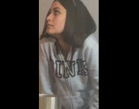 Two women hysterically laughing while chaotic noises happen