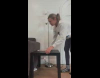 Lady acts like upstairs neighbor and makes as much noise as possible 