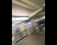 Boxers hang from subway door 