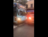 Collab WINY - Car U-turns in front of bus gets stuck