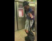 Pt. 2 Man black fur coat blue red plaid shirt talks about church and religion in subway train