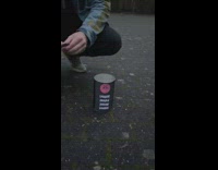 Man light up firecracker covered can explode