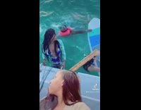 Woman reacts to boyfriend trying to snorkel 