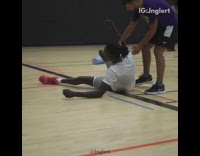 Collab FunBestVids - White shirt guy falls down basketball court 