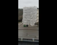 Building scaffolding fall down strong wind