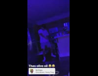 White shirt guy olive oil bottle service 