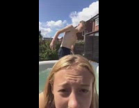 guy spinning in pool falls over