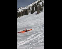 Guy attempts ski backflip jump fail