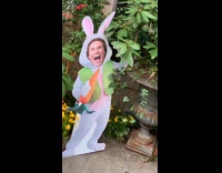 Cutout of Will Ferrel as Easter Bunny