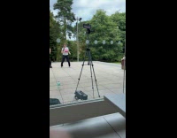 Collab IITW - Three women dance video outside the museum