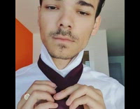 Guy eldredge knot red tie white shirt