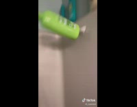 Shampoo bottle falls off hit guy shower head 