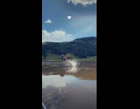 SendItOfficiall - White helmet guy bicycle ramp backflip lake 