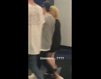 Girl blue dress dancing umm