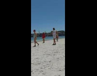 Woman red shirt raise hand biscuit seagull Part 2