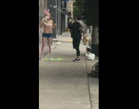 Girl Easter bunny ears photo shoot sidewalk