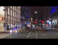 White sweater guy bicycle flashing LED lights 