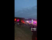 Guy attends boomtown fair in England 