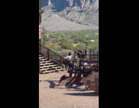 Woman in white crop top tiktok dance at the Ghost Town Part 1