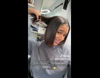 Collab ClipsIG - Lady in Gray Shirt Checks her Haircut and Regrets it