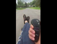 Electric skateboard goes fast forward and back